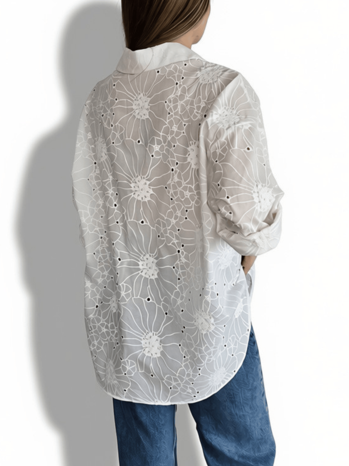 Blusa Bordada, color Blanco