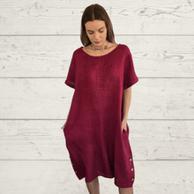 Cargar imagen en el visor de la galería, Vestido Italiano Liguria, color Rojo Oscuro
