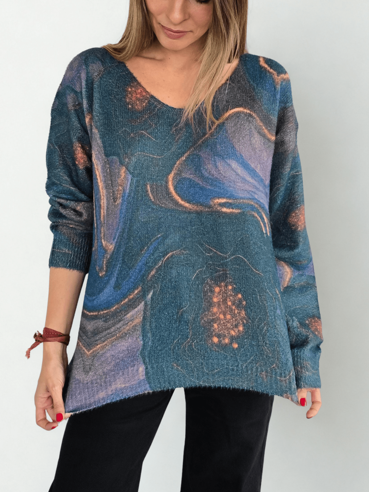 Sweater Estampado, tonos Verdes