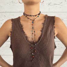 Cargar imagen en el visor de la galería, Collar Largo con ágatas, color Café
