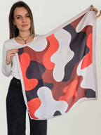 Pañuelo Estampado, Guinda con Rosado