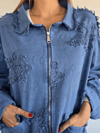 Chaqueta Bordada, color Azul