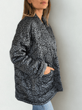 Chaqueta Italiana Animal Print, fondo Celeste