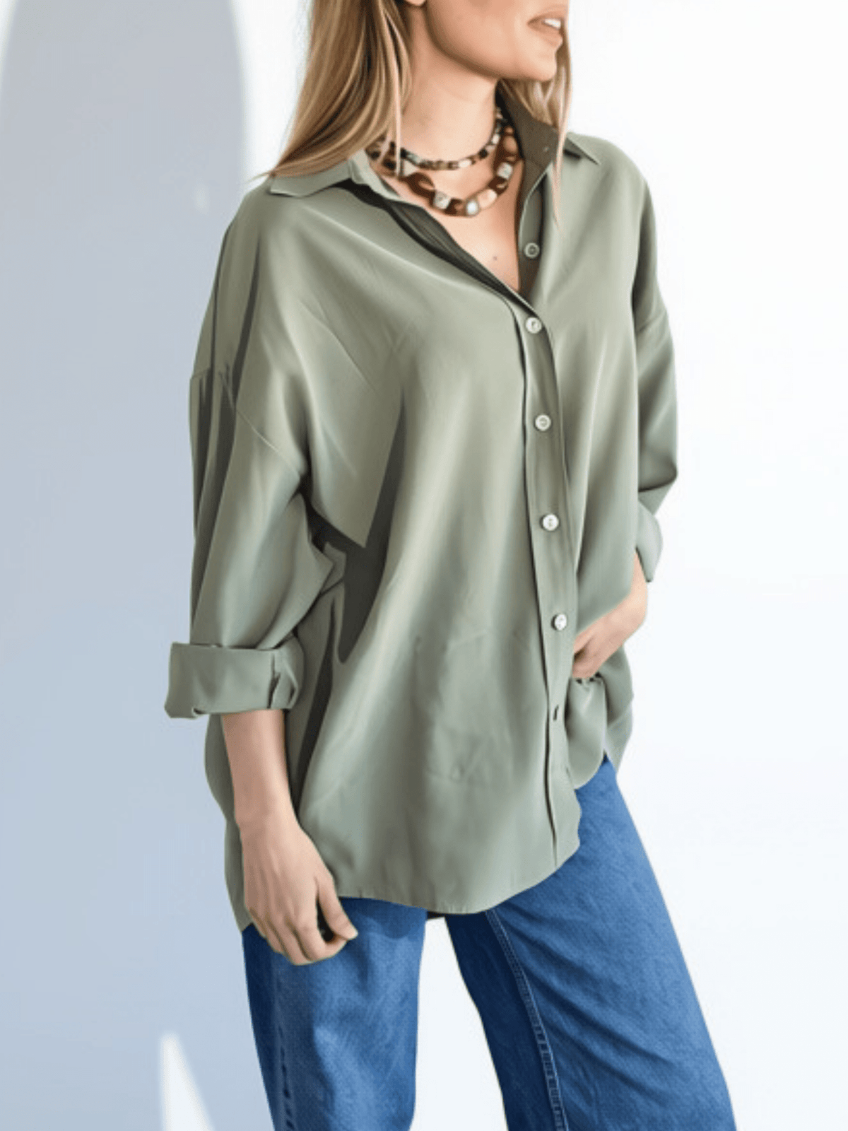 Blusa Tencel, color Verde