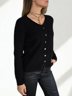 Sweater escote en V, color Negro