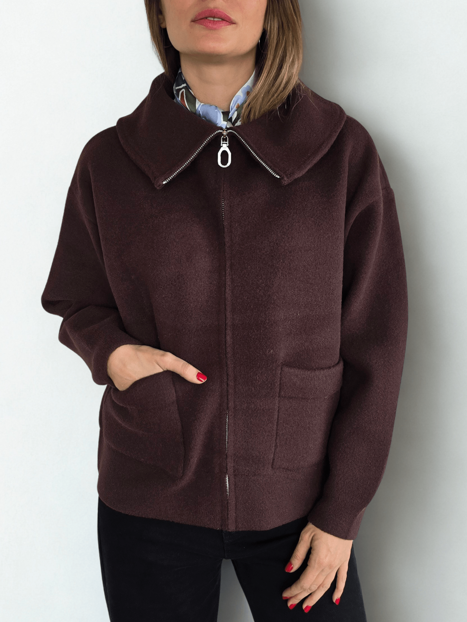 Chaqueta Dos Bolsillos, color Chocolate