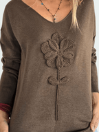 Sweater Flor, color Chocolate