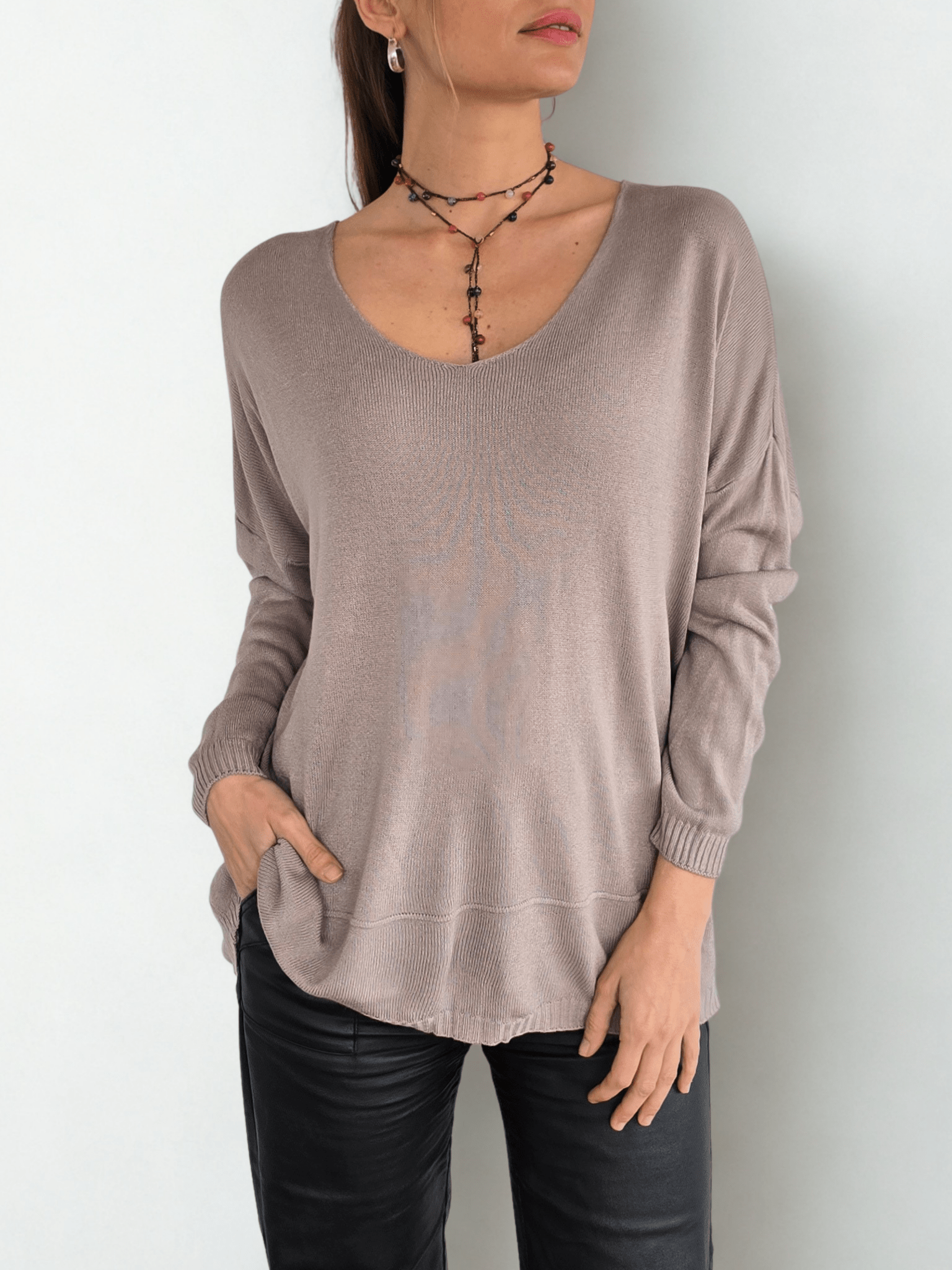 Sweater Italiano Ancho, color Taupe