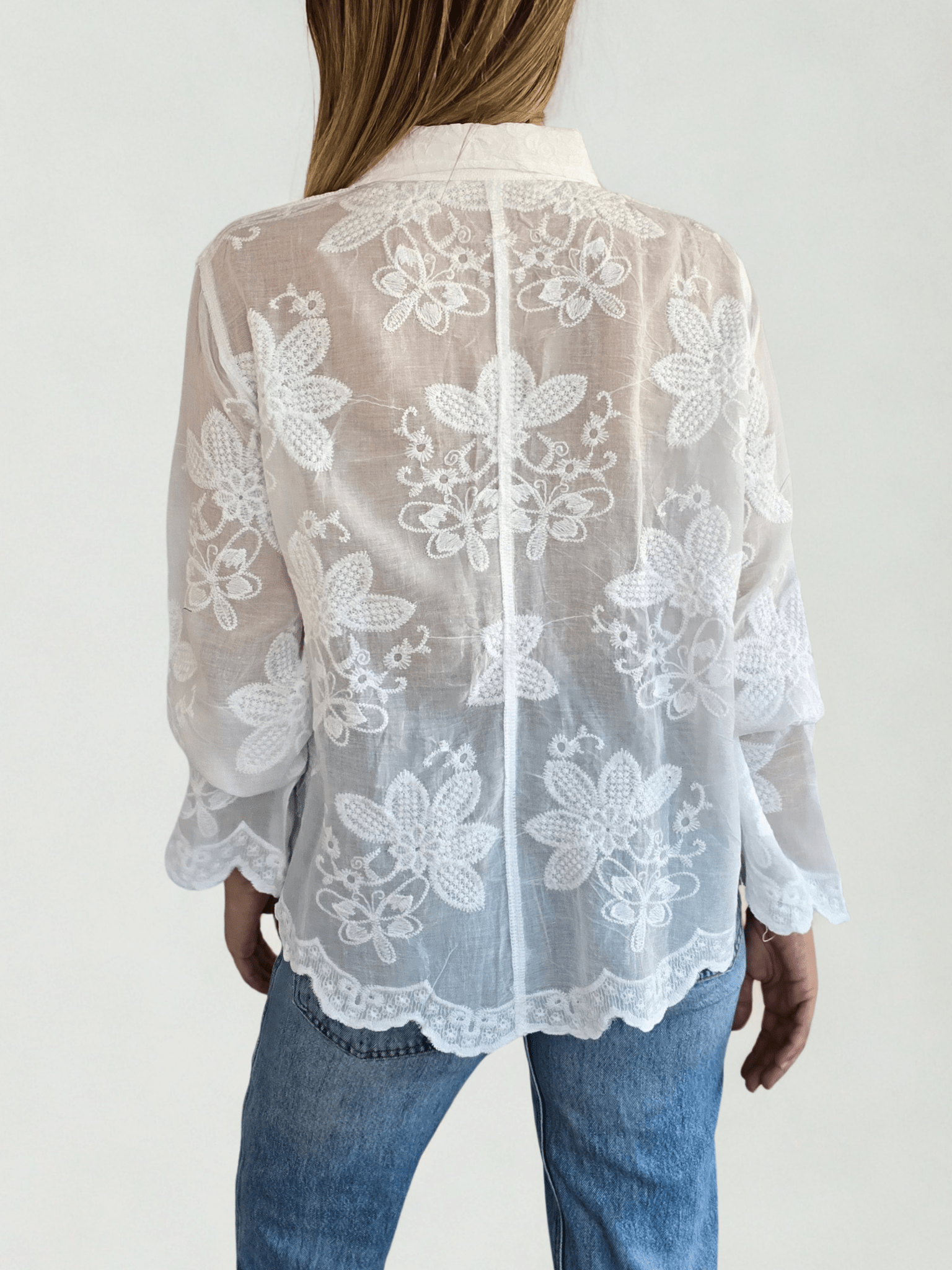 Blusa Bordada, color Blanco