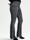 Pantalon Jeans con botones dorados, color negro jeans