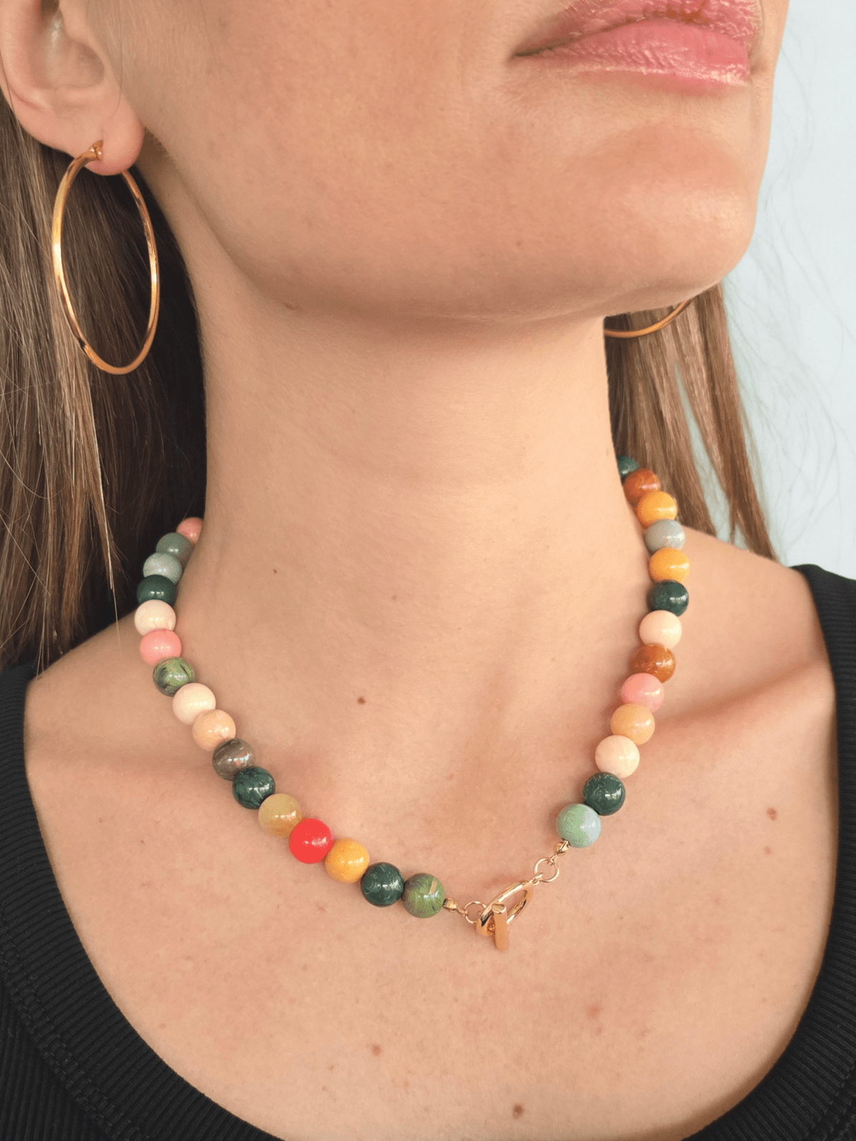Collar Multicolor Piedra Mediana