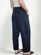 Pantalón Italiano 100% Lino, color Azul Marino