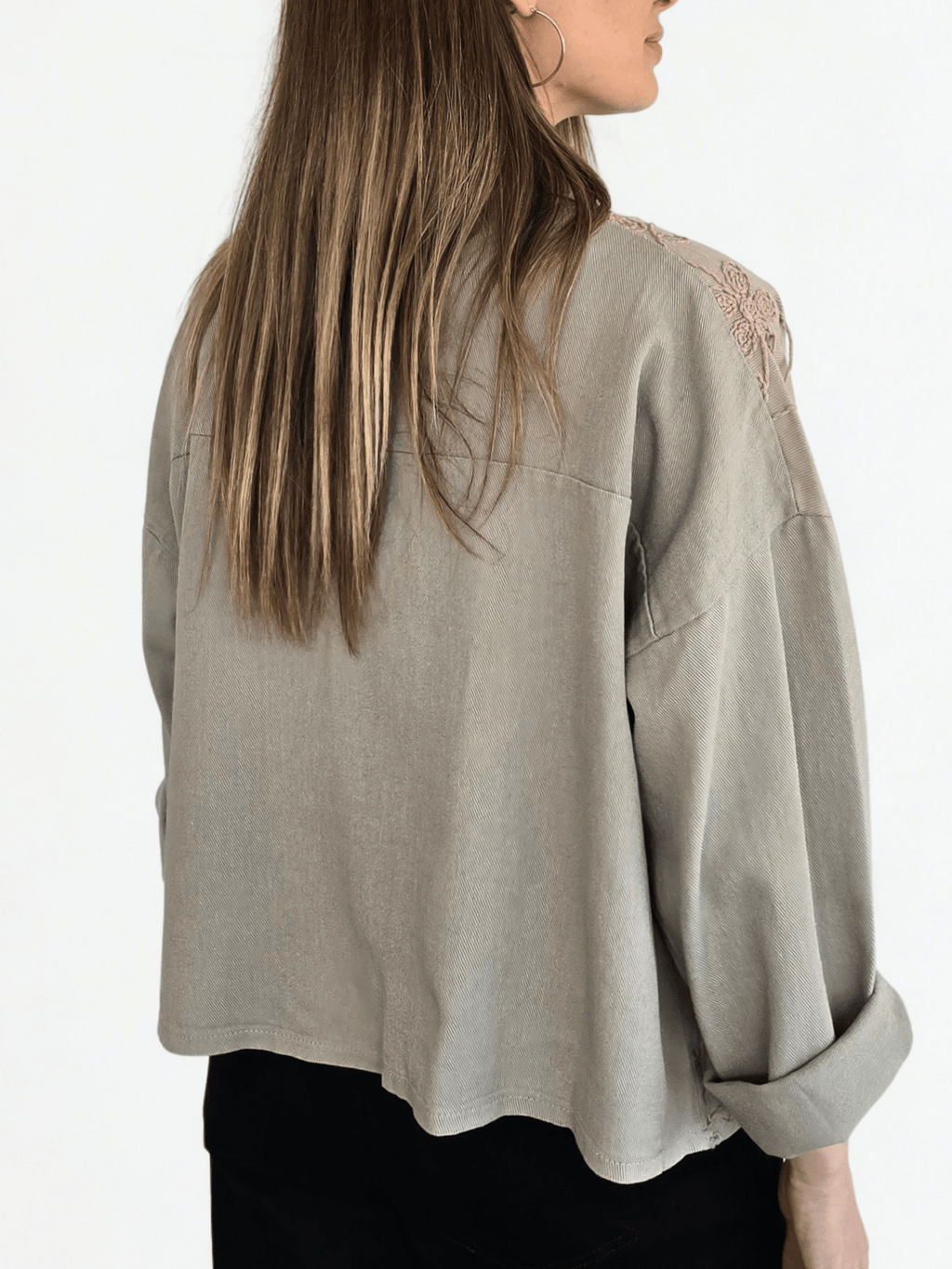 Chaqueta Bordada, color Taupe