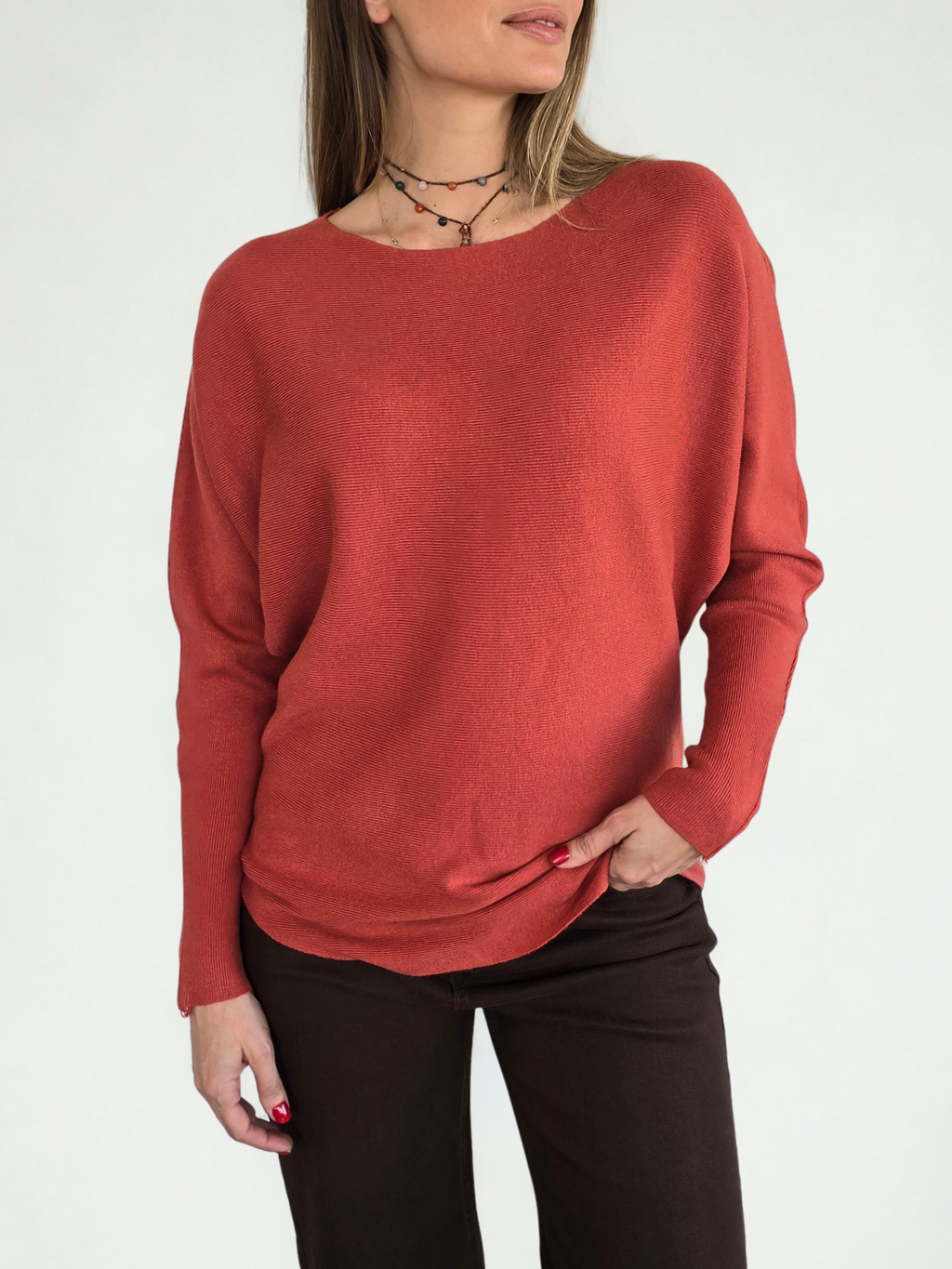 Sweater Murciélago, color Terracota
