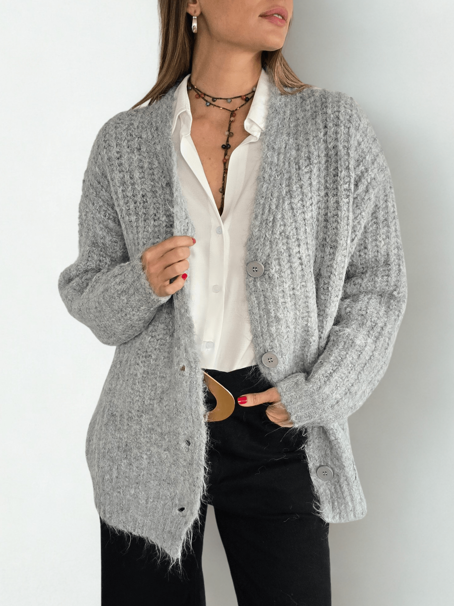 Chaleco Grueso, color Gris