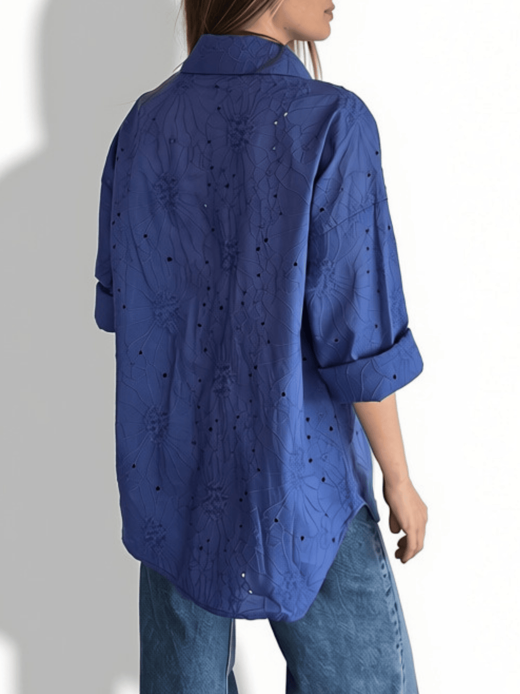Blusa Bordada, color Azul