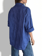 Blusa Bordada, color Azul