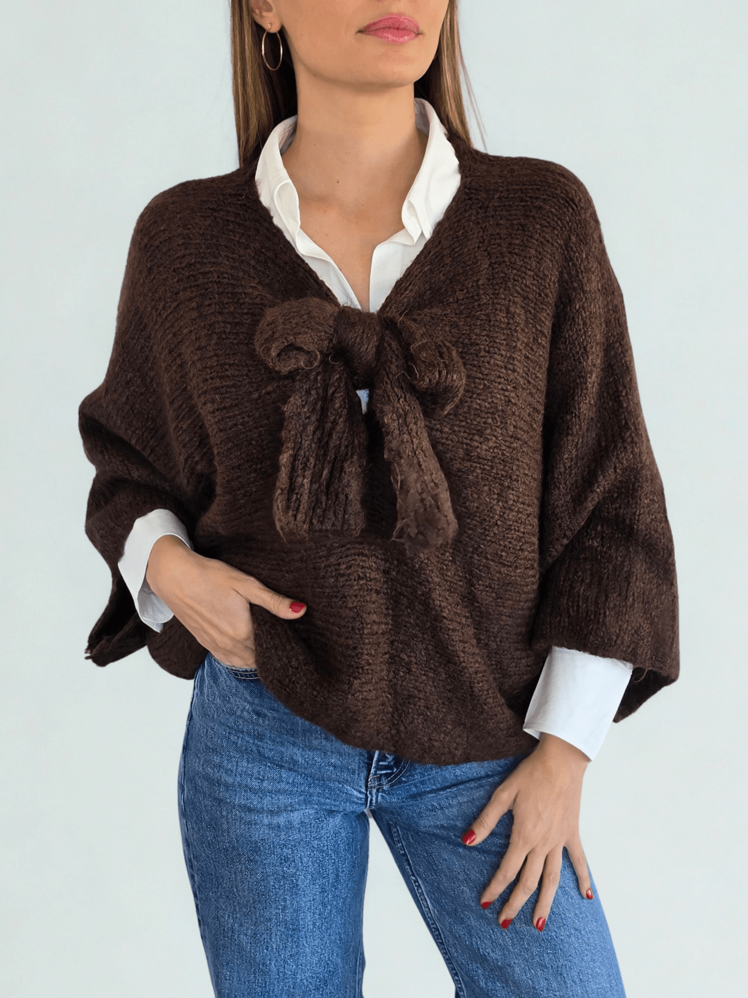 Sweater Italiano con Lazo, color Chocolate