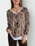 Sweater Italiano Estampado con Polera, color Chocolate