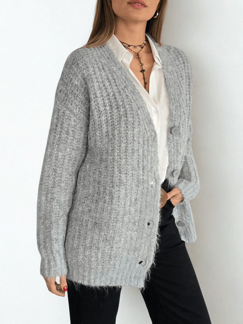 Chaleco Grueso, color Gris