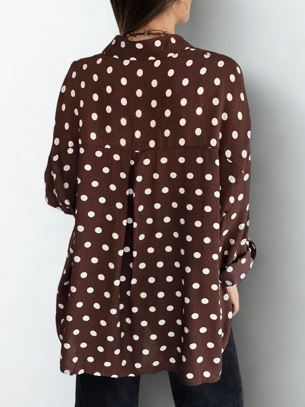 Blusa Lunares, color Café