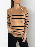 Sweater Rayado, fondo Camel