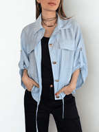 Chaqueta Botones Dorados, color Celeste
