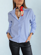 Blusa Rayada, color Celeste