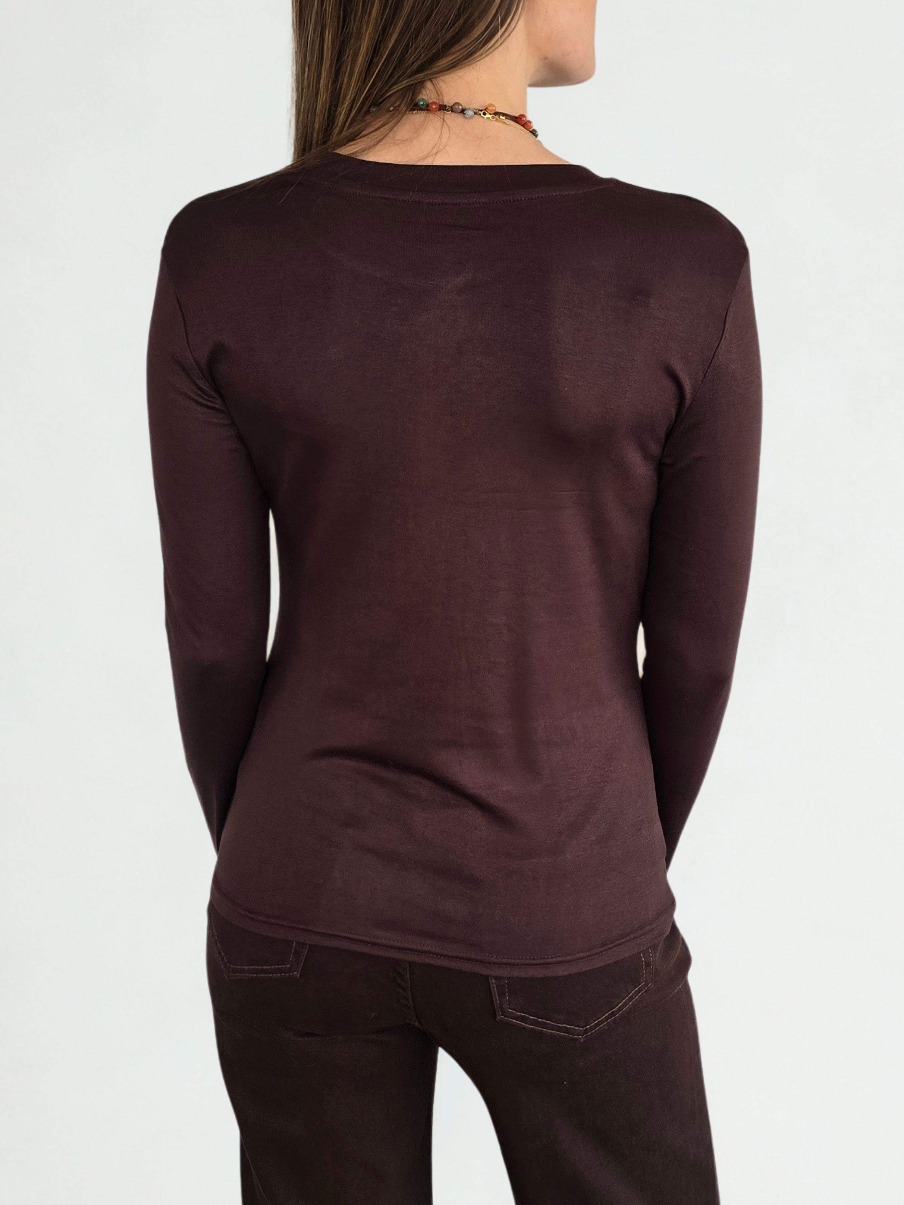 Polera Básica, color Café