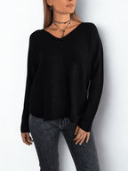 Sweater Italiano escote en V, color Negro