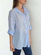 Blusa Italiana 100% Algodón, color Celeste