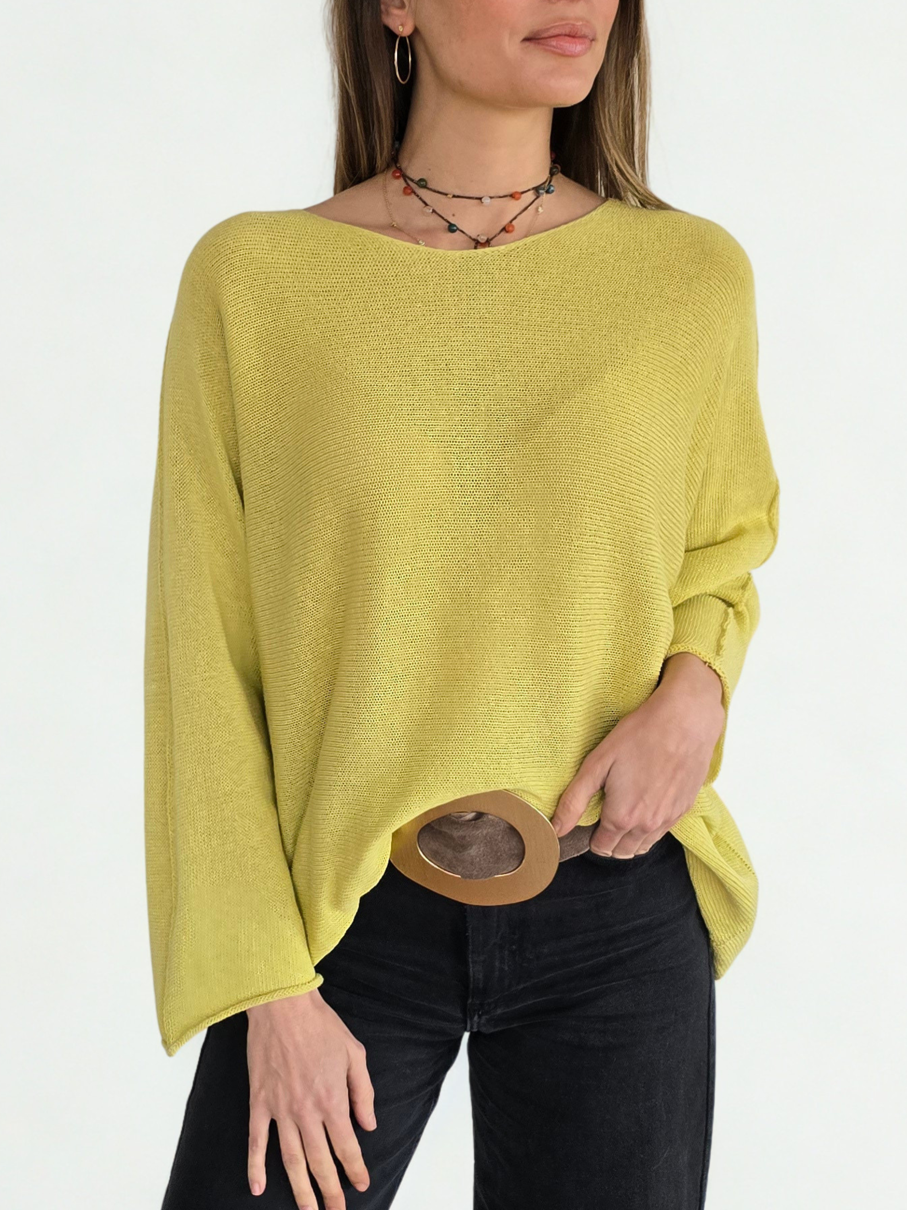 Sweater Italiano Básico, color Pistacho