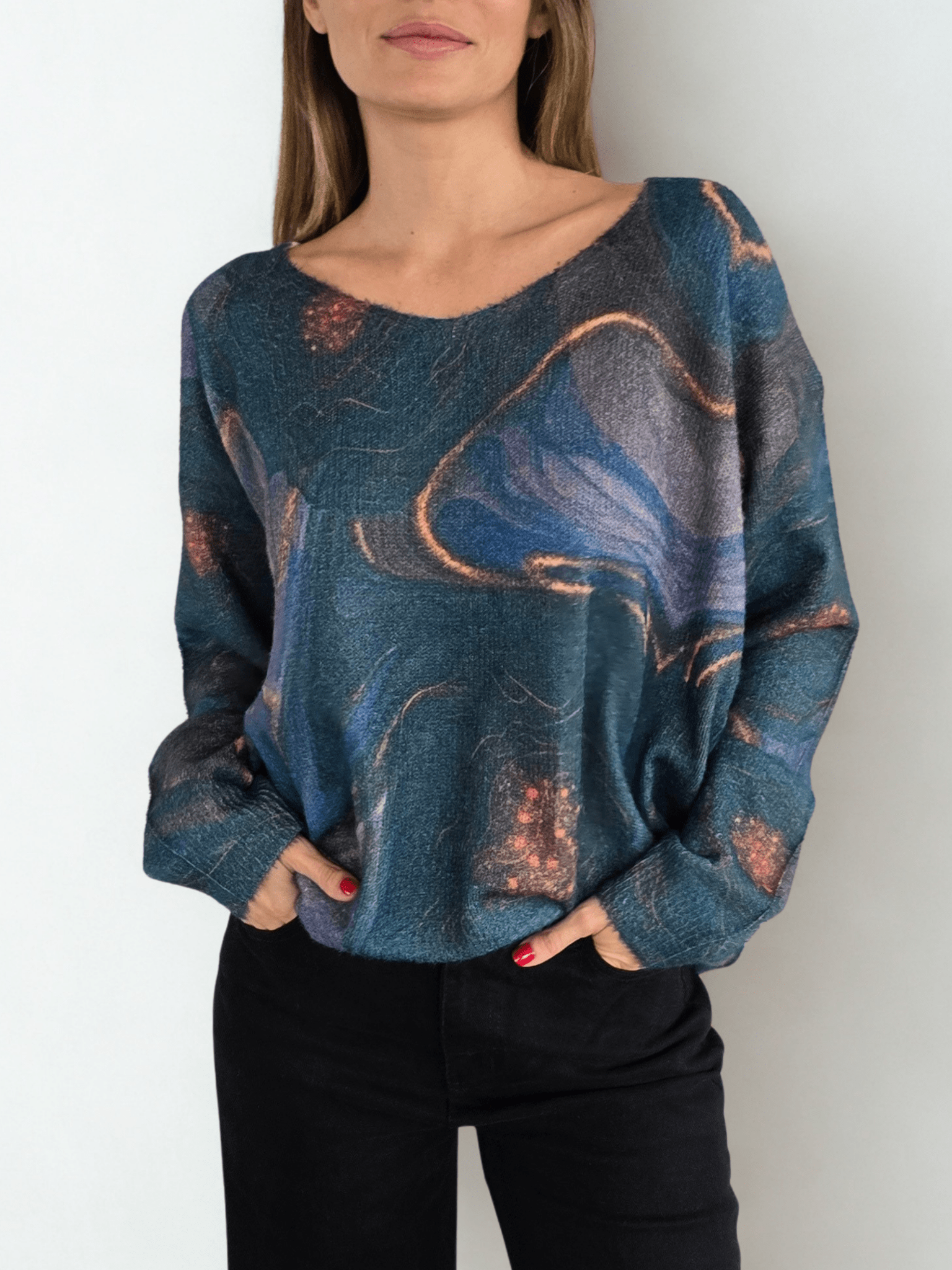 Sweater Estampado, tonos Verdes