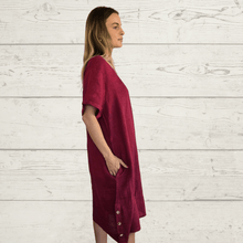 Cargar imagen en el visor de la galería, Vestido Italiano Liguria, color Rojo Oscuro
