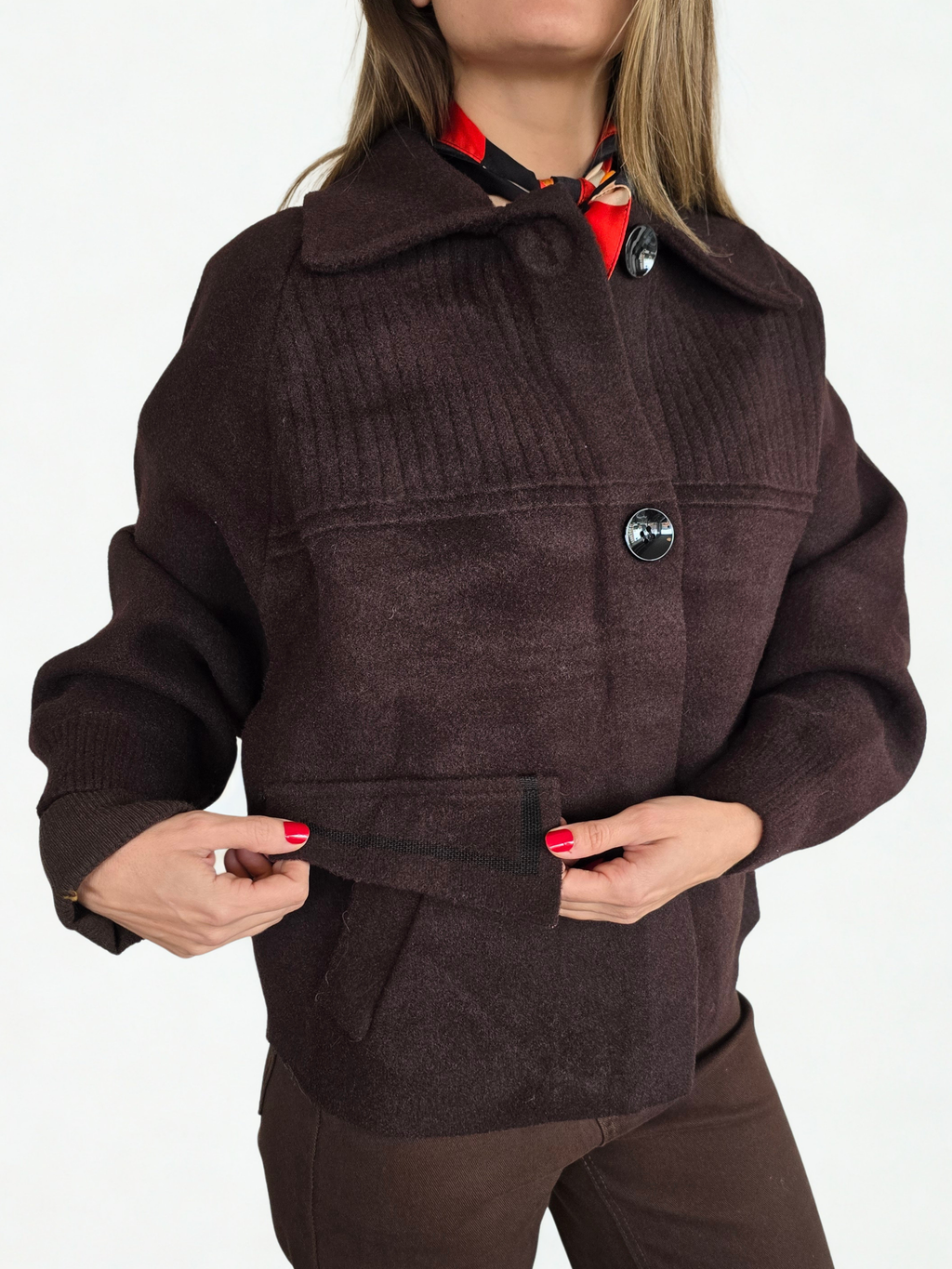 Chaqueta Bolsillo con detalle, color Chocolate