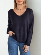 Sweater Básico escote en V, color Azul