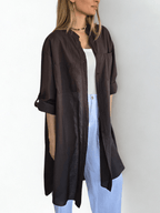 Blusa Italiana Larga, color Chocolate