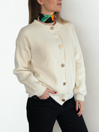 Chaleco Ribetes, color Blanco Invierno