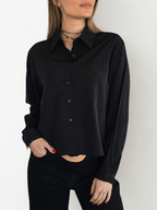 Blusa Básica Corta, color Negro