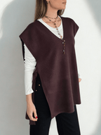 Sweater sin mAngas Lazo, color Chocolate