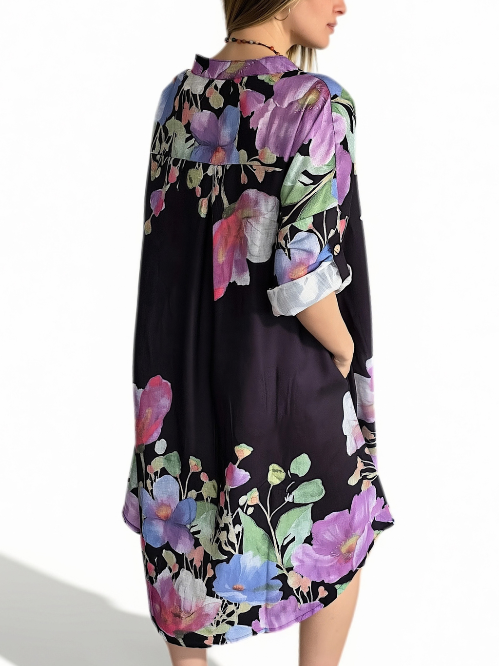Vestido Estampado, fondo Negro