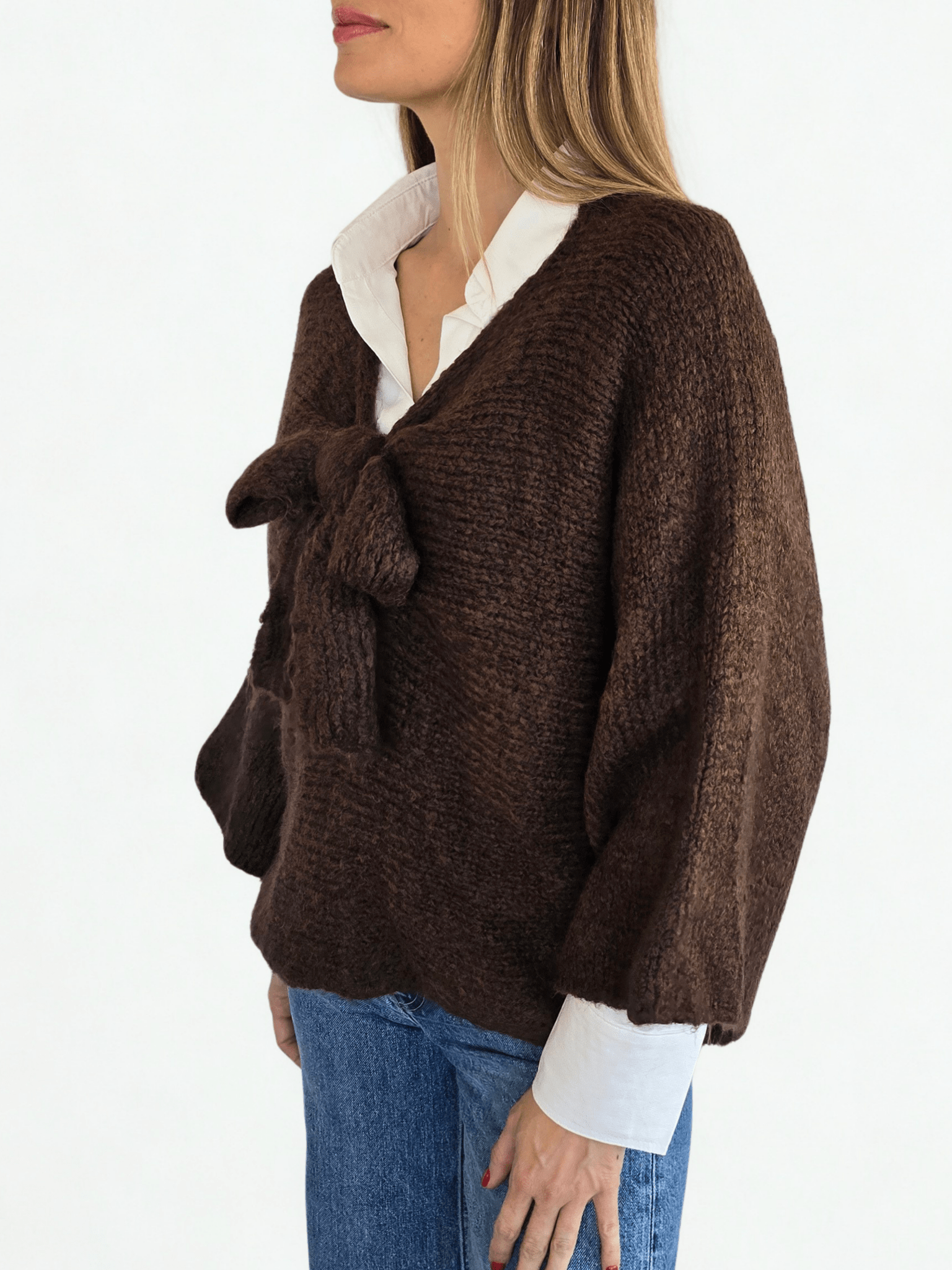 Sweater Italiano con Lazo, color Chocolate