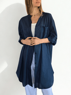 Blusa Italiana Larga, color Azul