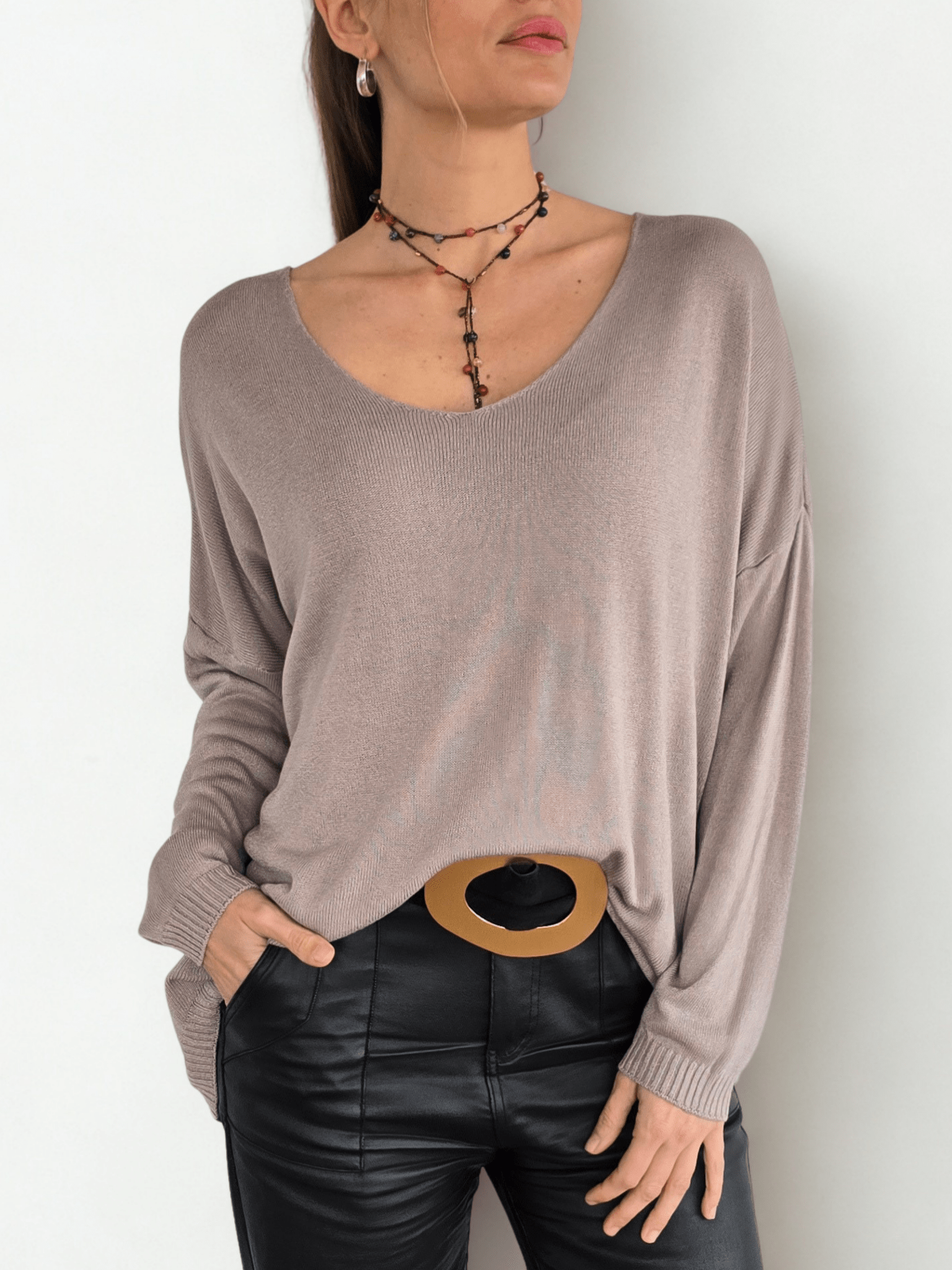 Sweater Italiano Ancho, color Taupe