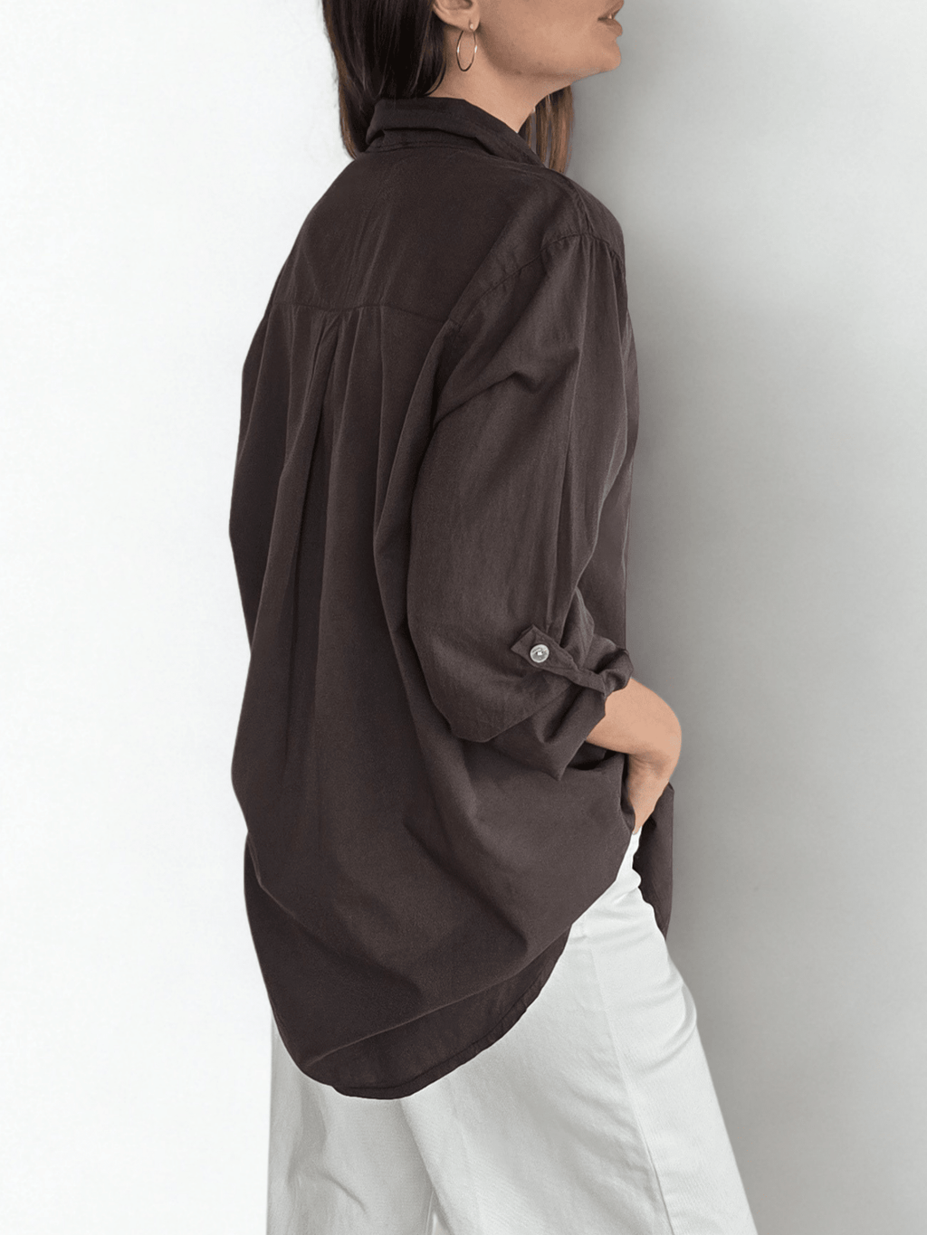 Blusa Italiana 100% Algodón, color Chocolate