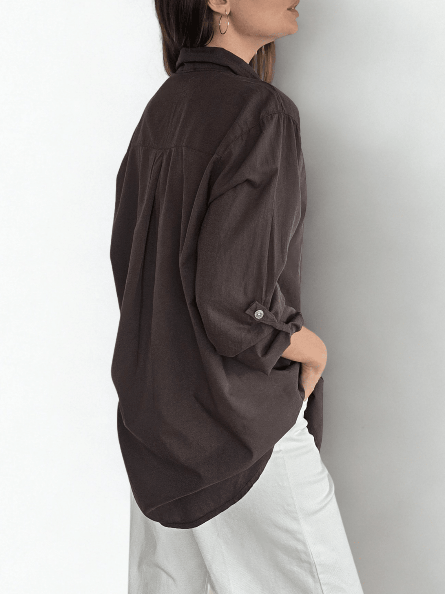 Blusa Italiana 100% Algodón, color Chocolate