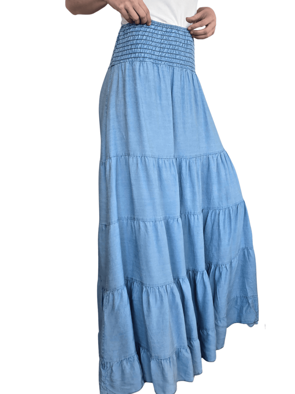 Pollera Italiana Jeans, color Celeste