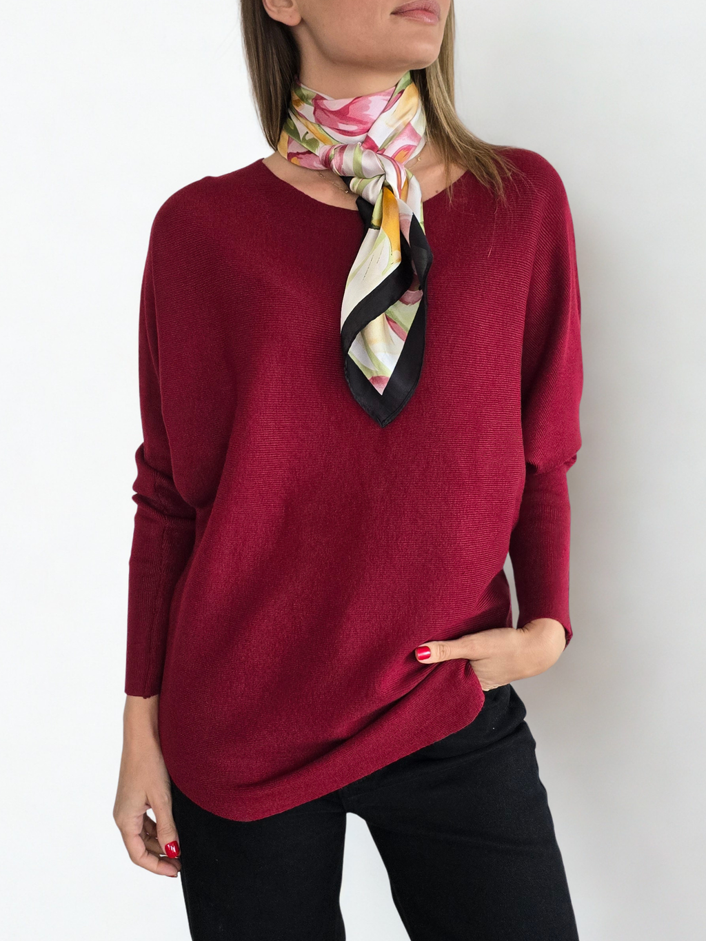Sweater Murciélago, color Burdeo
