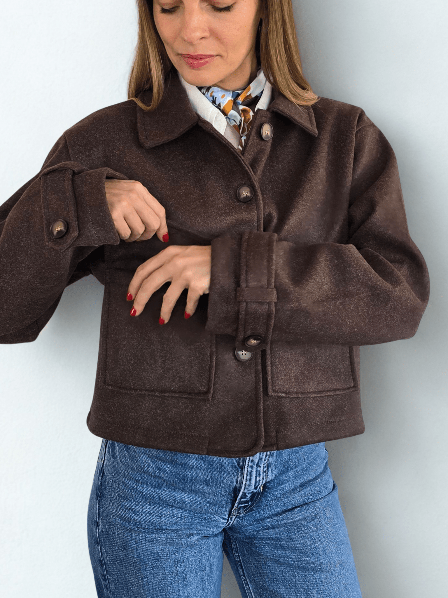 Chaqueta de Paño, color Café