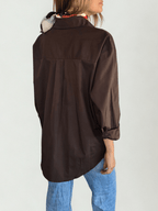 Blusa básica, color Café